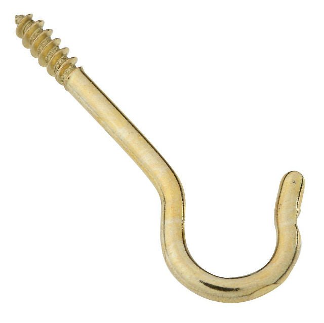 National Hardware® N192-278 Ceiling Hook #6, 3-3/8", Solid Brass, 2-Pack