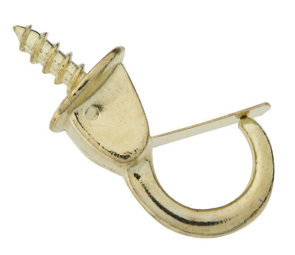 National Hardware® N119-909 Safety Cup Hook, 7/8", Brass, 2-Pack