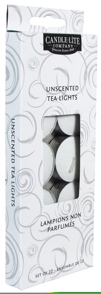 Candle Lite® 1049595 Unscented Tea Light Candle, 10 Pack