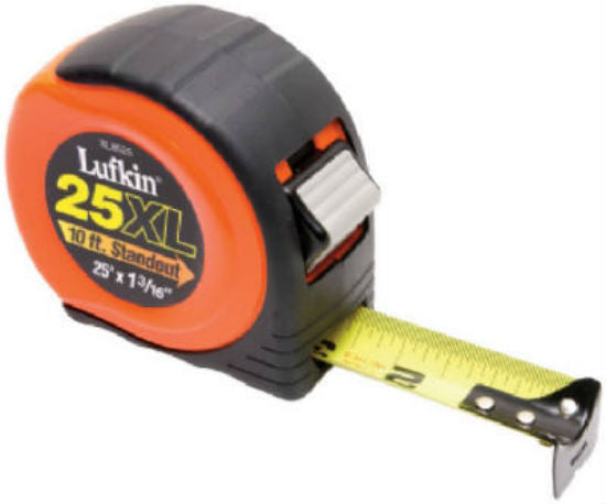 Lufkin® XL8525 Power Return Tape Measure, Orange Case, 1-3/16" x 25'