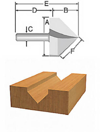 Vermont American® 23120 Carbide Tipped Silver Series V-groove Bit, 1/2" OD