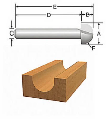 Vermont American® 23122 Carbide Tipped Silver Series Corebox Router Bit, 3/8" OD
