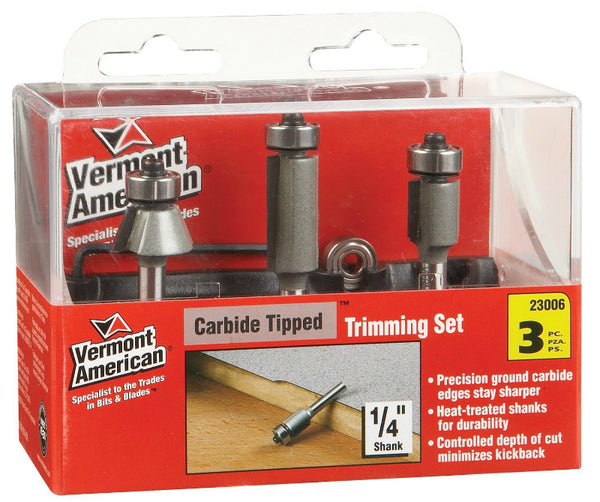 Vermont American® 23006 Carbide Tip Trimming Router Bit Set, 3-Piece