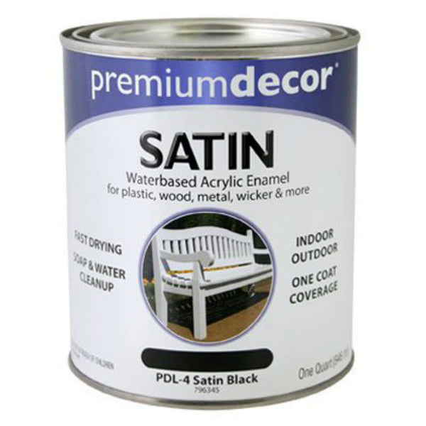 Easy Care PDL4-QT Premium Decor Satin Black Enamel, 1-Quart