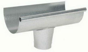 Amerimax DE2653 Galvanized End with Drop Outlet, 5"