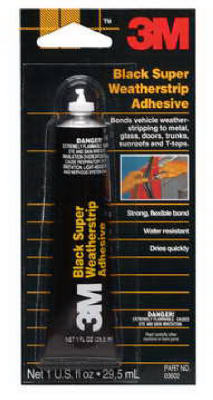 3M 03602 Black Super Weatherstrip Adhesive, 1 Oz