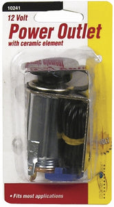 Custom Accessories 10241 Auxiliary Power Outlet with Ceramic Element, 12V