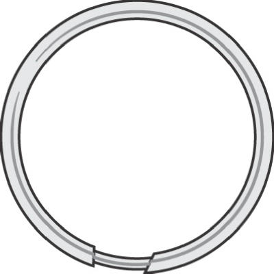 Hy-Ko KB106 Tempered Steel Split Key Ring, 1-1/8", 100-Pack