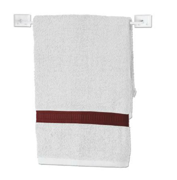 Decko 48110 Towel Bar w/ Mounting Hardware, 18", White Finish, Steel