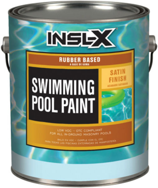 Insl-X® RP2710092-01 Rubber-Based Swimming Pool Paint, Satin, White, 1 Gallon