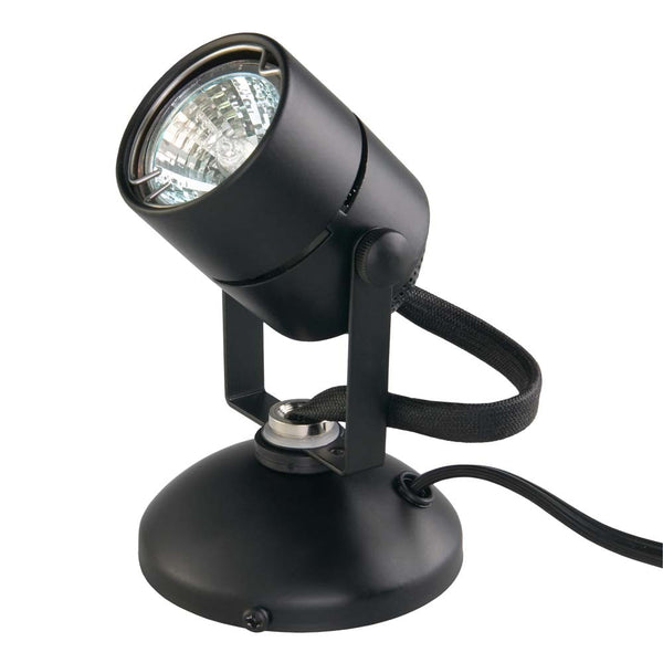 Good Earth G19920-BK-I Micro Halogen Spot Light w/ Bulb & 10' Cord, Black, 10W