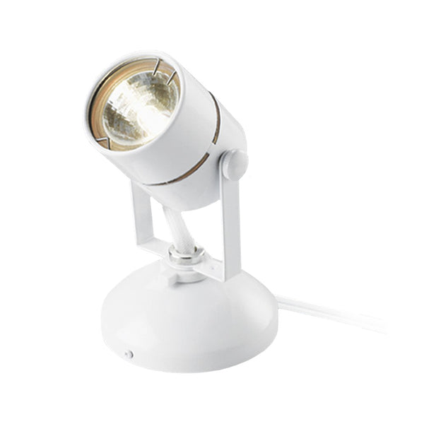 Good Earth G19920-WH-I Micro Halogen Spot Light w/ Bulb & 10' Cord, White, 10W