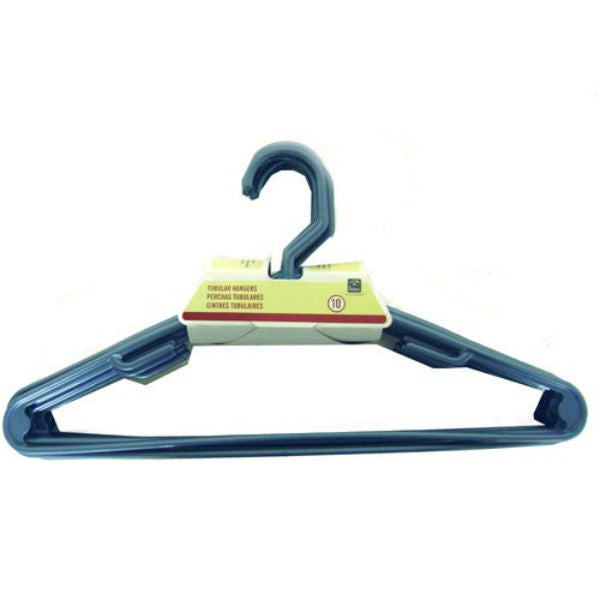 Homz® 6808BI10.14 Plastic Tubular Hangers, Blue Ice, 10-Pack