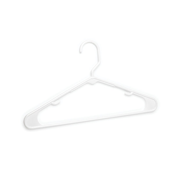 Homz® 6808WH10.14 Plastic Tubular Hanger, White, 10-Pack