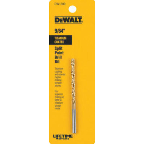 DeWalt® DW1309 Titanium Split Point Drill Bit, 9/64"