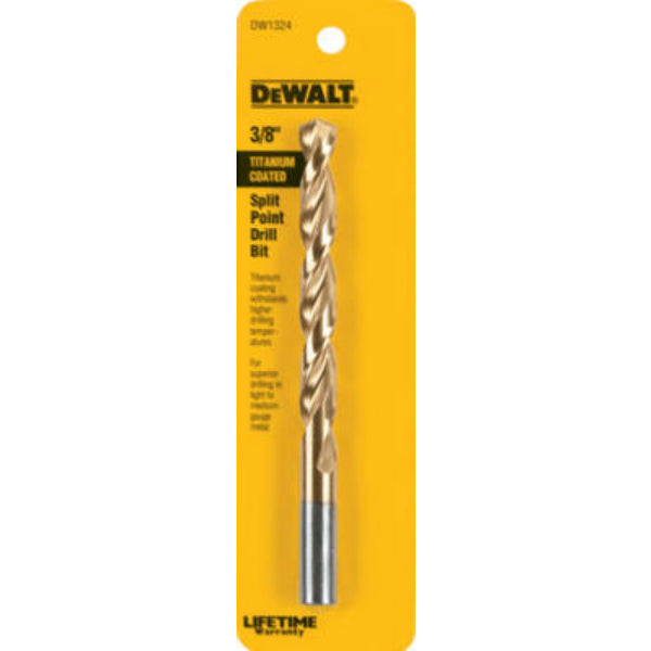 DeWalt® DW1324 Titanium Split Point Drill Bit, 3/8"