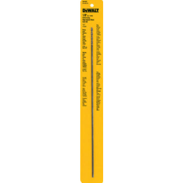 DeWalt® DW1602 High Speed Split Point Drill Bit, Black Oxide Coated, 1/8" x 12"