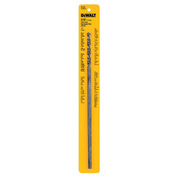 DeWalt® DW1608 High Speed Split Point Drill Bit, Black Oxide Coated, 5/16" x 12"