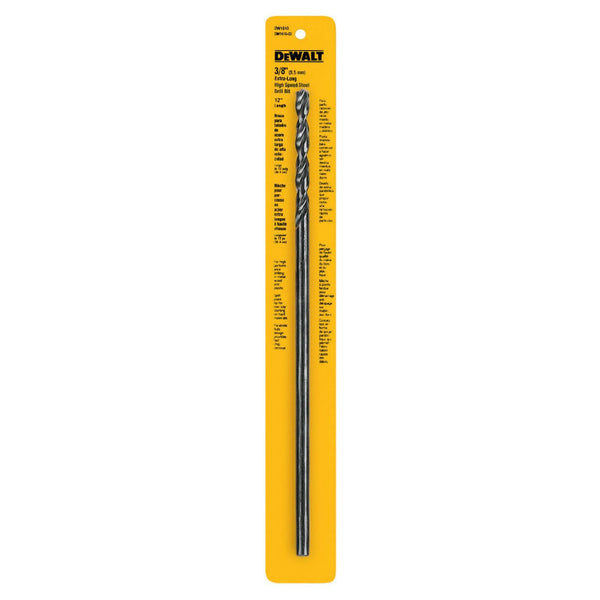 DeWalt® DW1610 High Speed Split Point Drill Bit, Black Oxide Coated, 3/8" x 12"