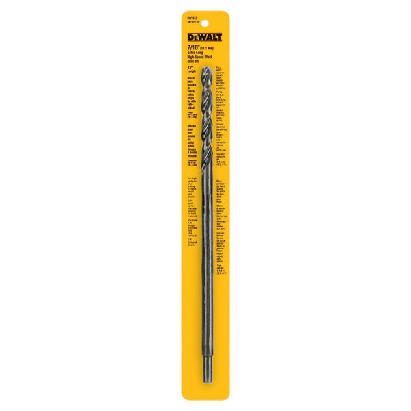 DeWalt® DW1612 High Speed Split Point Drill Bit, Black Oxide Coated, 7/16" x 12"