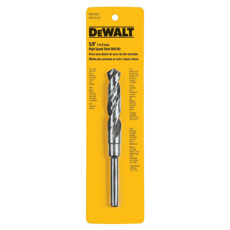 DeWalt® DW1622 High Speed Split Point Drill Bit, 5/8" Dia, 3/8" Shank