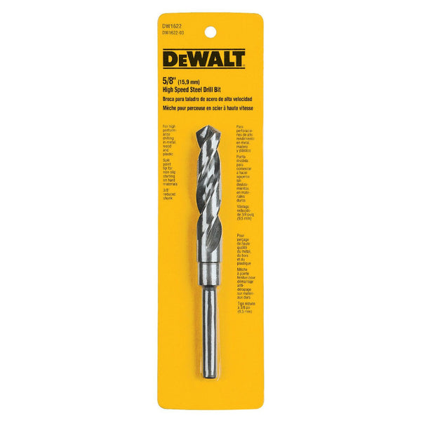 DeWalt® DW1622 High Speed Split Point Drill Bit, 5/8" Dia, 3/8" Shank