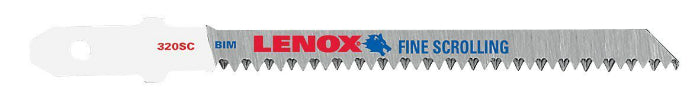 Lenox® 20754CT320SC Precision Hi-Carbon Steel Jig Saw Blades, T-Shank, 20TPI,2Pk