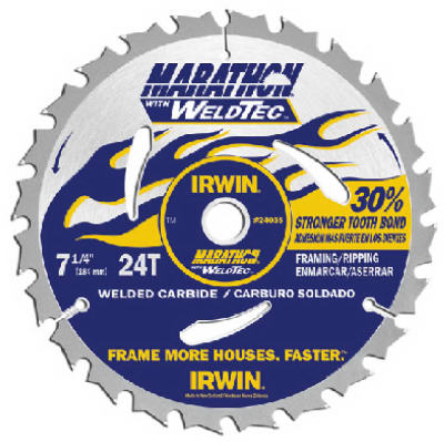 Irwin Tools 24035 Marathon® with WeldTec Circular Saw Blade, 7-1/4", 24T