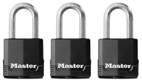Master Lock M115XTRILFCCSEN Magnum Covered All Weather Padlock, 1-3/4", 3-Pack