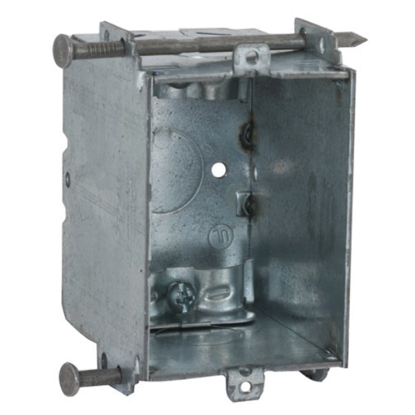 RACO® 8355 Steel S Bracket Switch Box with Attached Nails, 3" x 2-7/8" Deep