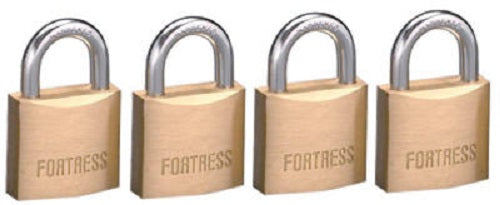 Master Lock 1840Q Fortress Solid Brass Padlock, 1-9/16", 4-Pack