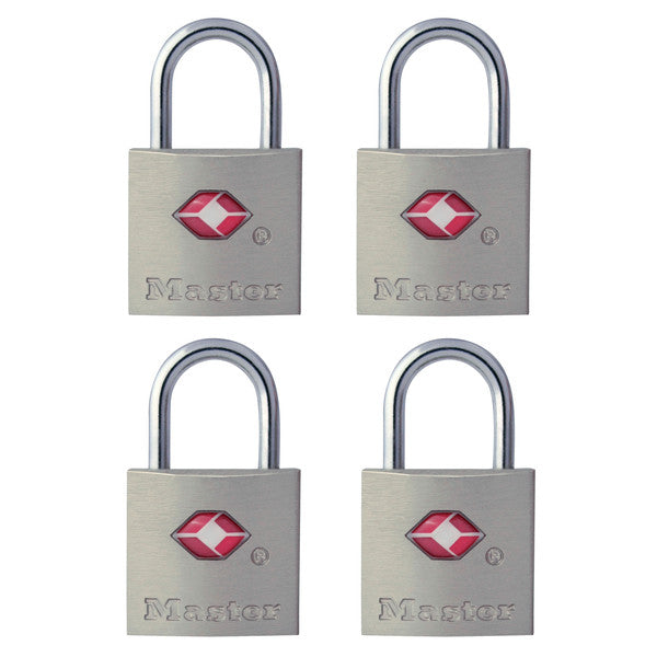 Master Lock 4683Q Aluminum Body Luggage Locks, 4-Pack