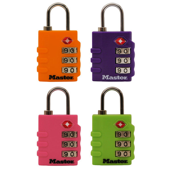 Master Lock 4684T TSA Approved Luggage Lock, Assorted, 2-Pack