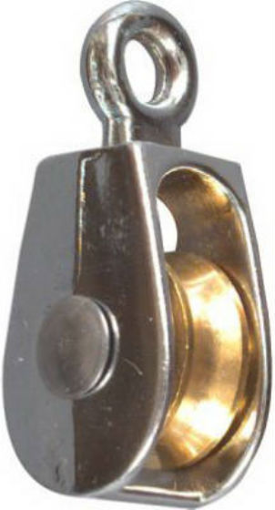 National Hardware® N243-592 Fixed Single Pulley, 3/4", Nickel