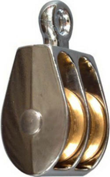 National Hardware® N223-420 Fixed Eye Double Pulley, 1", Nickel