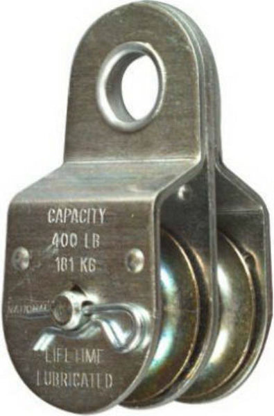 National Hardware® N199-810 Fixed Eye Double Pulley, 1-1/2", Zinc Plated