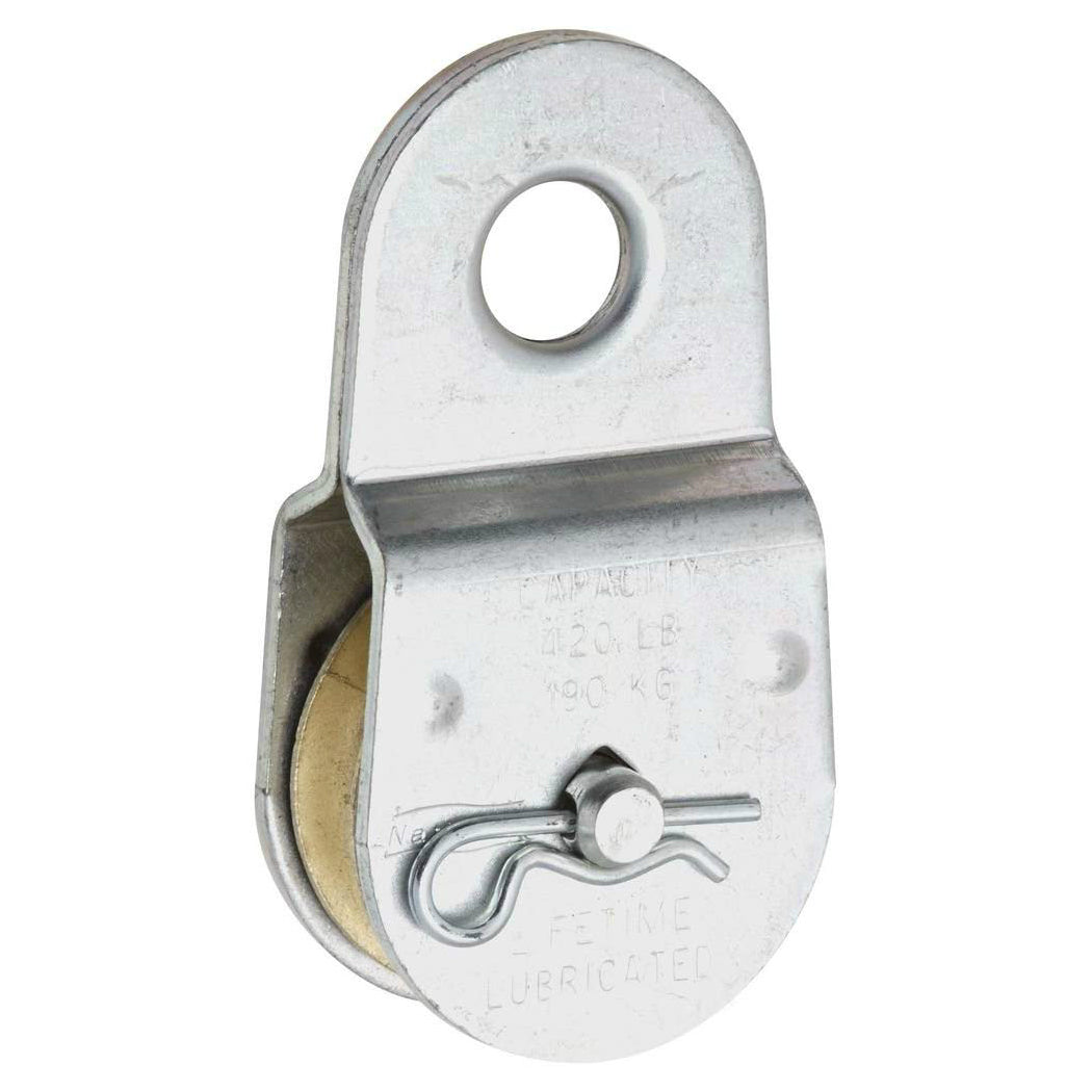 National Hardware N195-800 Fixed Eye Single Pulley, 1-1/2", Zinc Plated