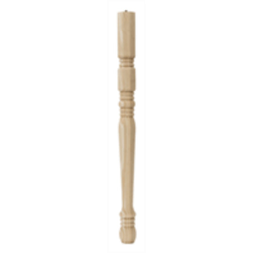 Waddell 2428 Traditional Wood Table Leg, 28", Pine, Smooth Sanded Finish