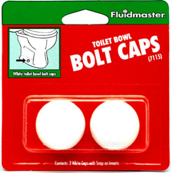 Fluidmaster 7115 Toilet Bowl Bolt Cap, White, 2-Pack