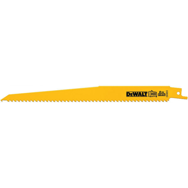 DeWalt® DW4803 Taper Back Bi-Metal Reciprocating Saw Blades, 6 TPI, 9", 5-Pack