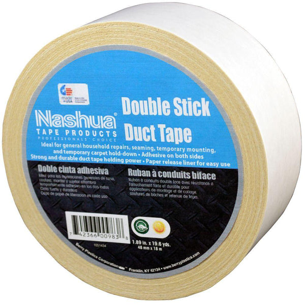 Nashua® 1087287 Multi-Purpose Double-Stick Duct Tape, 11 Mil, 1.89" x 19.6 Yd