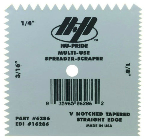 Marshalltown® 16286 Nu-Pride Plastic Notched Spreader/Scraper, 4" x 4"