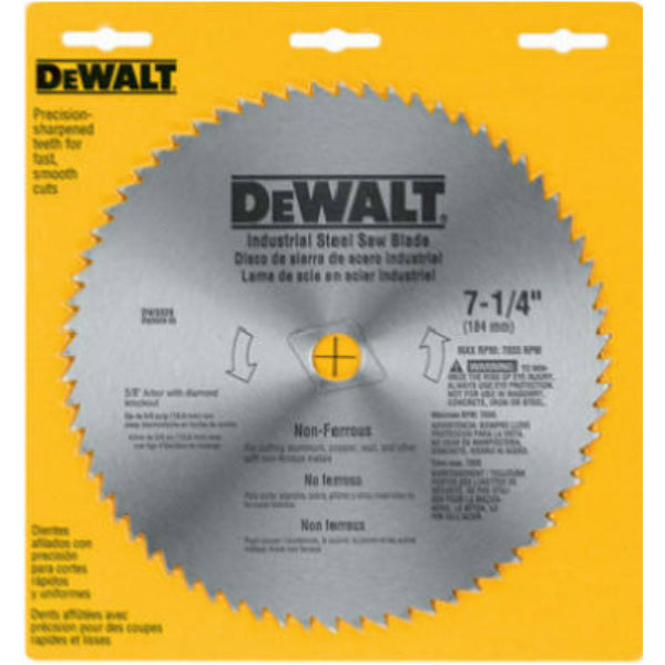 DeWalt® DW3329 Steel Non-Ferrous Circular Saw Blade, 68 Teeth, 7-1/4"