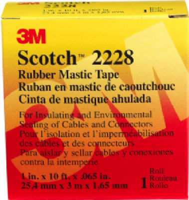 Scotch 2228 Rubber Mastic Tape, 1" x 10'