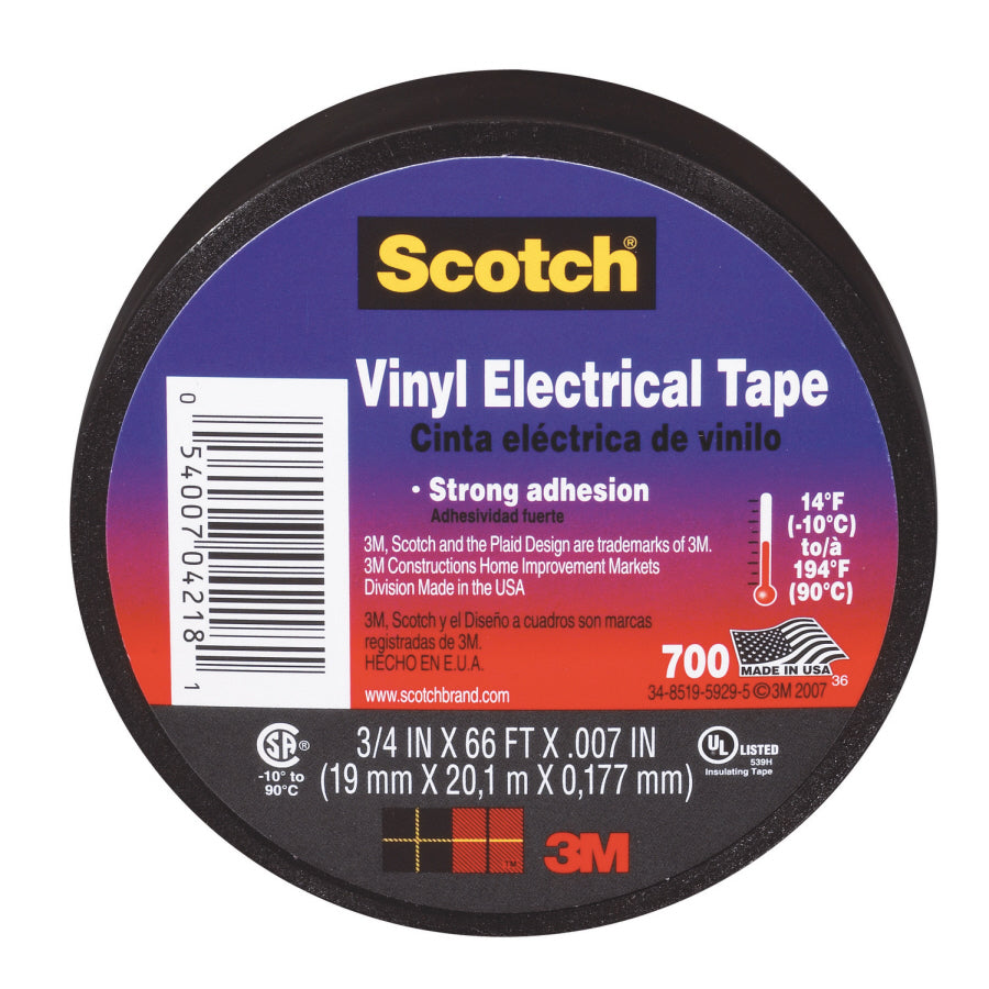 Scotch 4218-BA-40 Vinyl Electrical Tape, 3/4" x 66'