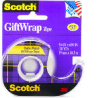 Scotch 15 GiftWrap Tape Roll with Dispenser, 3/4" x 650"