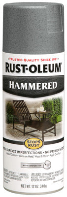 Rust-Oleum® 7214-830 Stops Rust® Hammered Spray Paint, 12 Oz, Gray