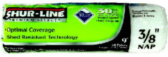 Shur-Line 55501S Teflon Roller Cover, 3/8" Nap, White/Knit Fabric, 9" Wide