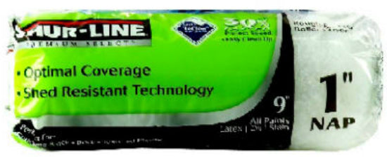 Shur-Line 55504S Teflon Roller Cover, 1" Nap, White/Knit Fabric, 9" Wide