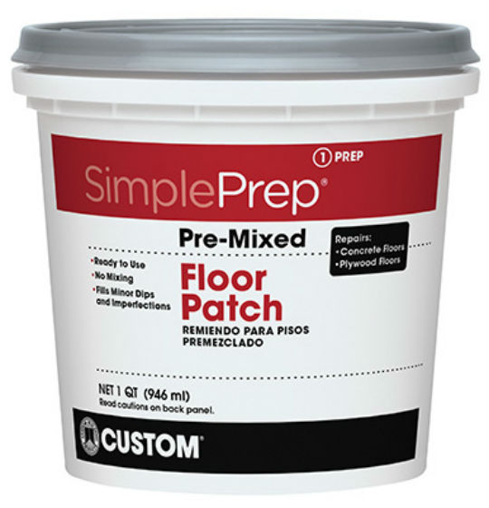 Custom® FPQT SimplePrep® Pre­-Mixed Floor Patch, Gray, 1Qt